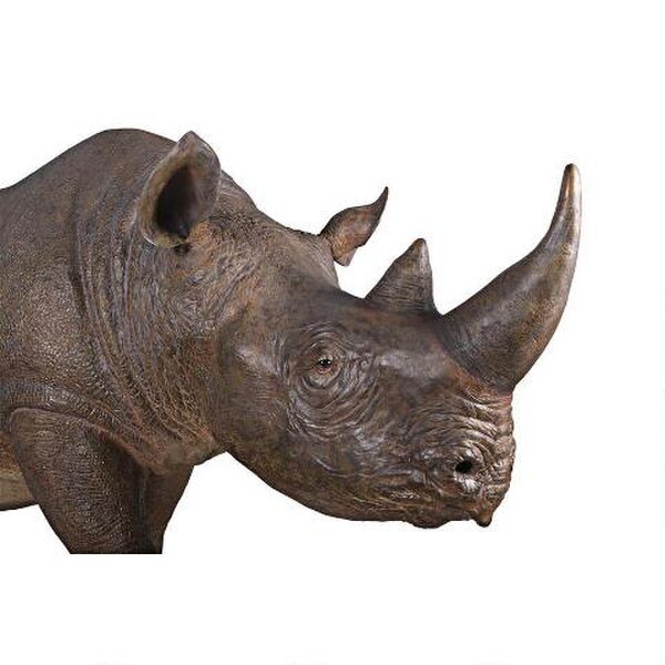 Wildlife Rhinoceros Statue Life Size Garden Sculpture Huge Fiberglass